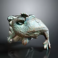 Modern Peacock Green Peacock Open Screen 3d model