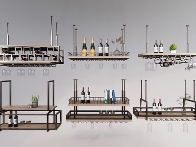 Modern wine rack wine rack combination 3d model