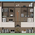 Stylish Modern Bookcase Interior With Organized Books Decorative Items And Lighting