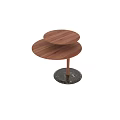 Modern Wooden Two Tier Side Table With Round Top And Marble Base 3d model