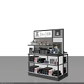 Cosmetic Retail Display Shelves Featuring Chanel Dior HR Products And Multi Tier Black Frame Design