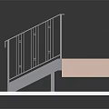 Modern Wooden Stairs With Metal Railings And Platform Step Design