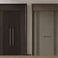 Modern Double Doors Design With Dark And Light Wood Finishes And Metal Handles