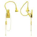 Two Yellow Clip On Desk Lamps With Flexible Curved Arm And On Off Switch