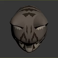 3D Rendered Gray Striped Cat Head With Green Eyes And Pink Ears