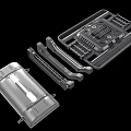 Metal Mechanical Components With Grid Frame Long Bars And Box Structure