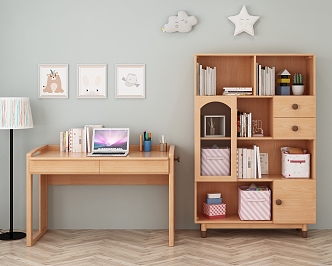 Nordic Desk Children's Bookcase 3d model