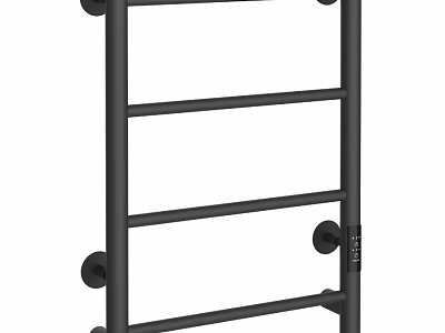 Modern Black Bathroom Towel Rack With Multiple Bars For Wall Mounting 3d model