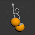 Elegant Silver Hook Earrings Design With Beaded Chain And Yellow Pearl Balls
