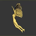Golden Winged Female Figure Furniture Sculpture With Artistic Design For Home Decor