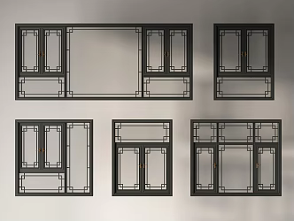 Chinese-style window new Chinese-style window casement window glass window door window bay window floor-to-ceiling window 3d model