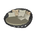 Modern Round Bed 3d model
