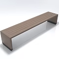 Sleek Modern Brown Striped Bench With Black Support Legs And Smooth Surface 3d model