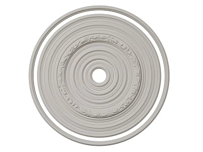 Decorative Circular Ceiling Medallion with Ornate Carved Patterns and Classic Design for Lighting Fixture 3d model