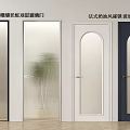Narrow Frame Warm Pear Glass Doors With Changhong Double Layer And French Cream Grid Pattern