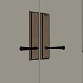Brass Metal Door Handles with Textured Surface and Modern Design on Interior Door