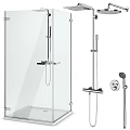 Modern Glass Shower Sauna Enclosure Designs With Transparent Panels And Fixtures