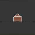 Red Brick House With Green Metal Roof White Window Frames Wooden Door Grass And Stone Path