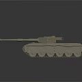 Light Colored Military Tank Model With Detailed Turret Cannon And Tracks On Dark Reflective Background