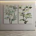 Modern plant painting decorative painting 3d model