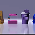 Colorful Mini Shop Models In Various Colors With Sweet Shop And For U Logo