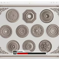 European-style lamp panel line carved Roman column plaster line corner line pillar 3d model