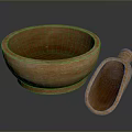 Wooden Bowl and Spoon Set as Practical Household Kitchen Supplies