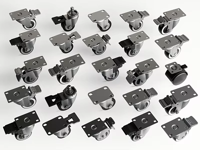 Modern pulley universal wheel caster roller 3d model