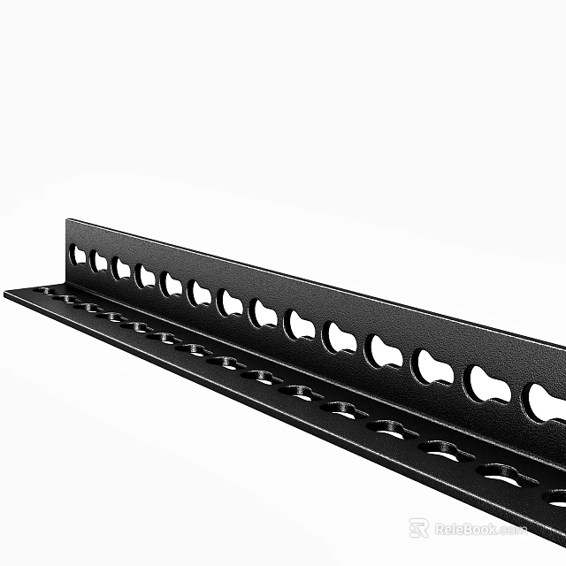 Sturdy Black Metal Component With Multiple Holes For Structural Support 3d model 
