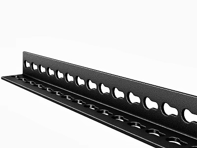 Sturdy Black Metal Component With Multiple Holes For Structural Support 3d model
