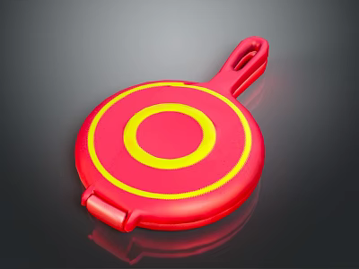 Circular Red And Yellow Electronic Appliance With Ergonomic Handle And Compact Design 3d model