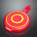 Circular Red And Yellow Electronic Appliance With Ergonomic Handle And Compact Design 3d model
