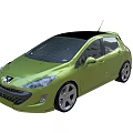 Green Peugeot Compact Hatchback Car With Black Roof Alloy Wheels And Sleek Design