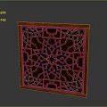 Wooden Decorative Panel with Intricate Geometric Pattern Red Background Square Shape for Home Furniture Decor