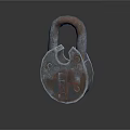 Rusty Metal Door Handle With Vintage Design And Durable Construction Features 3d model
