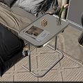 Functional Table for Bedside Use Holding Magazines Decorative Ball and Vase with Flowers
