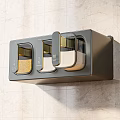 Modern Kitchen Spice Bottle Storage With Wall Mounted Transparent Containers And Sleek Design 3d model