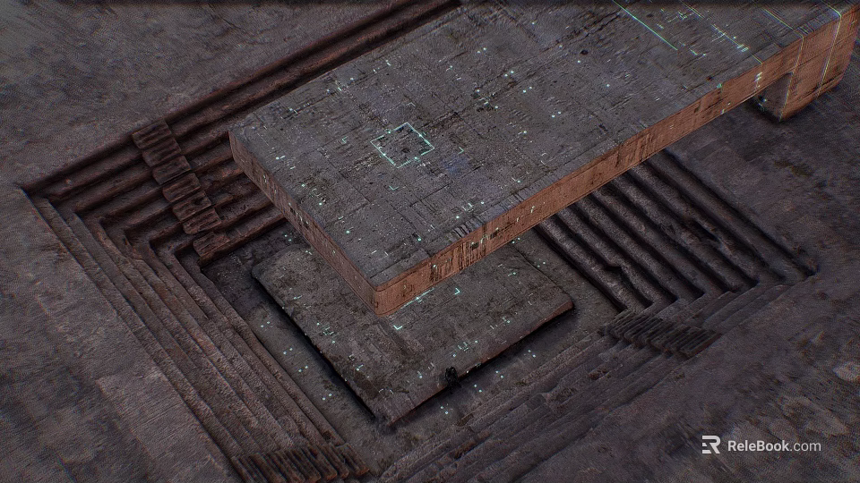 Ancient Stone Structure With Layered Slabs And Arranged Patterns In Archaeological Site 3d model 