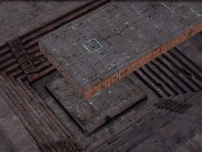 Ancient Stone Structure With Layered Slabs And Arranged Patterns In Archaeological Site 3d model