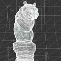 Handcrafted Wooden Bear Sculpture Carving With Stacked Rings And Base