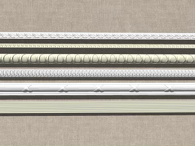 Decorative Gypsum Molding with Various Ornate Patterns and Different Styles for Interior Design 3d model