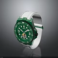 Stylish Green Dial White Strap Fashion Watch with Modern Design for Daily Wear