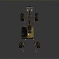 Yellow Heavy Duty Functional Excavator With Mechanical Arm Cab And Wheels