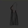 Elegant Black Dress With Cross Straps And Lace Decorations Sheer Skirt Design