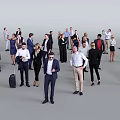 Group of Business People Standing And Interacting With Professional Attire And Smartphones