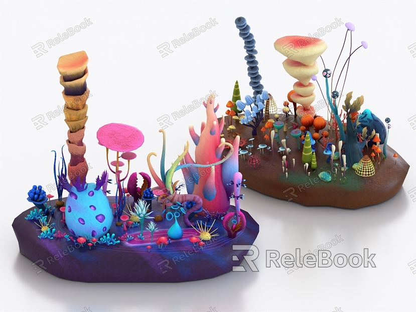 cartoon seaweed seaweed marine plant coral reef submarine plant model