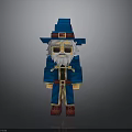 Pixel Style Man In Blue Wizard Hat White Beard Sunglasses Blue Robe Red Boots