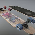 Colorful And Black Skateboard Sports Equipment With Wooden Decks Red Blue Wheels