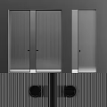 Modern Gray Vertical Striped Hinged Door Panel Design For Interior 3d model