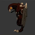 Mechanical Character With Bat Like Creature Red Body Yellow Eyes And Detailed Wings